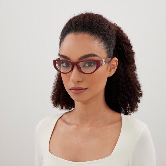 Gucci GG1825O 001 Eyeglasses Shiny Black 54mm Cat Eye Frame - Picture 3 of 11